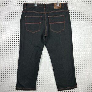 Rock N Run Stitched Y2K Jeans 42x32 Black Orange Gothic Streetwear‎ Skate Baggy